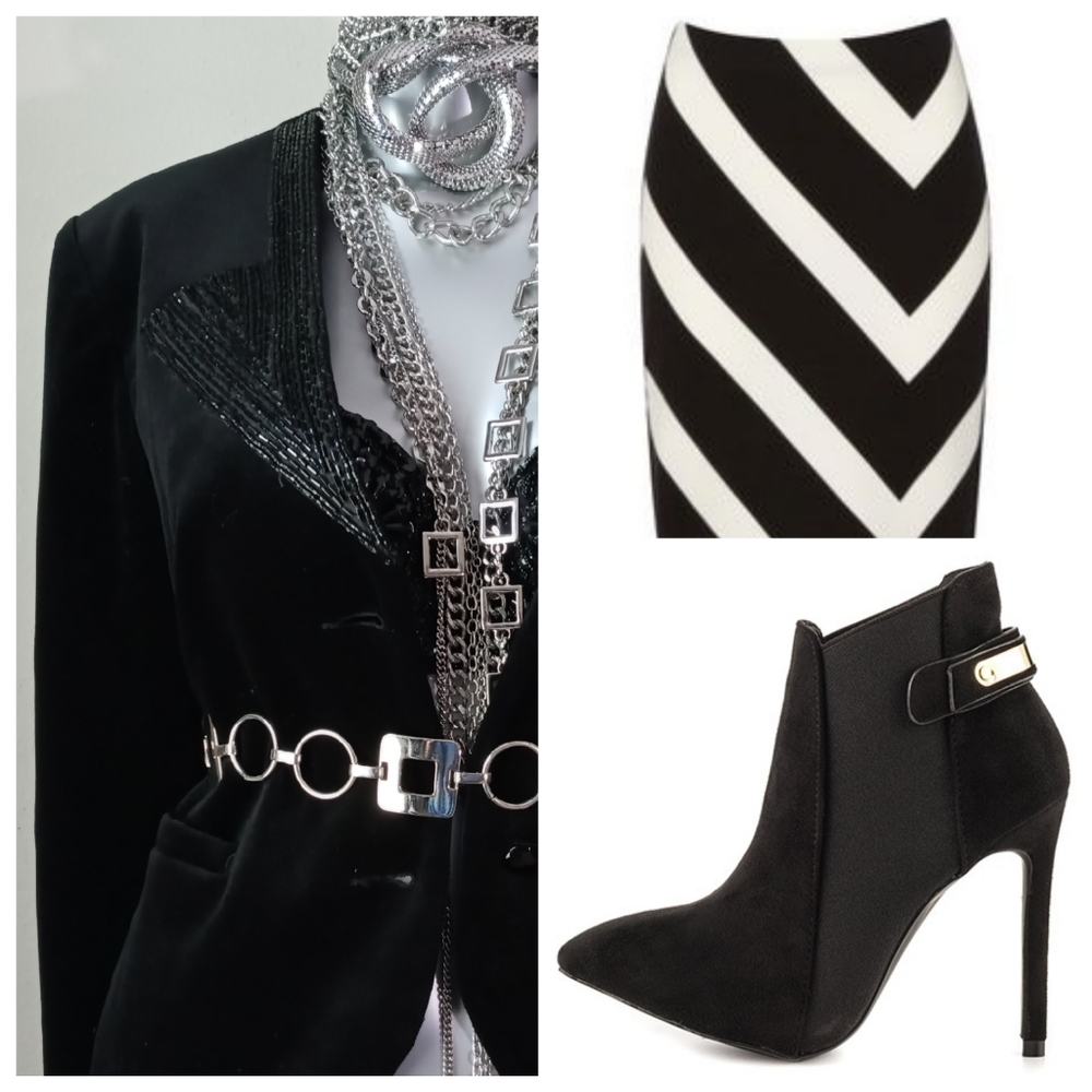 ACT 111 VINTAGE Velvet & Beads Evening Black Tie Cocktail Blazer